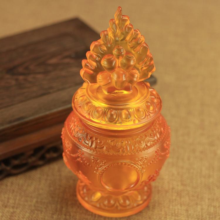 佛教用品地藏寶瓶擺件八吉祥琉璃財神聚財聚寶瓶大號小號摩尼寶瓶 4