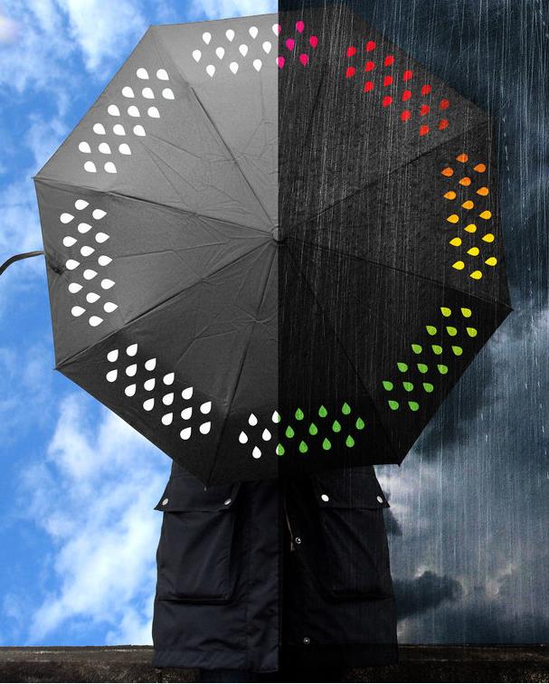 遇水變色傘 三折手開 彩色漸變雨滴變色傘藝術雨傘 變色傘定制