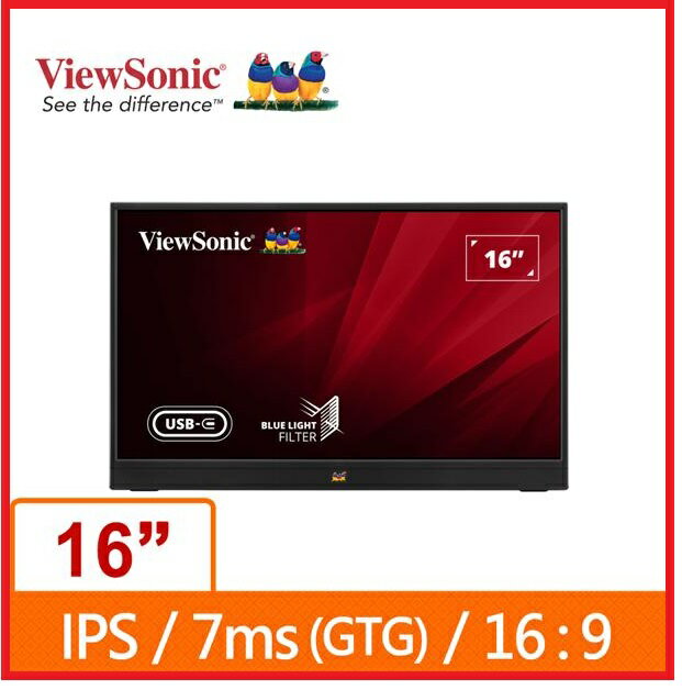 【2024.7全新代理】Viewsonic 優派 VA1655 15.6吋 16型 IPS可攜式螢幕 液晶顯示器