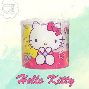 Hello Kitty 凱蒂貓塑軸棉花棒 300 支 高韌性塑膠軸桿 亮彩昇華印刷 Kitty 瓶身可當收納盒