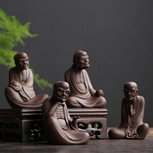 ❀樂天優選好物❀紫砂創意茶寵人物達摩祖師雕塑茶玩茶藝茶盤擺件【極有家】