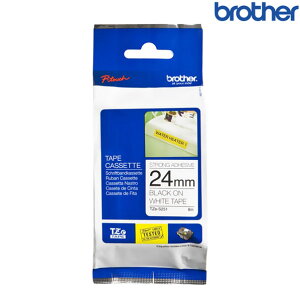 Brother兄弟 TZe-S251 白底黑字 標籤帶 超黏性護貝系列 (寬度24mm) 標籤貼紙 色帶