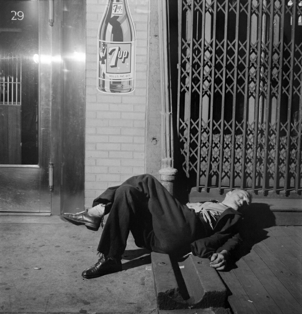 Posterazzi: Nyc Bowery 1942 Na Man Sleeping On The Bowery In New York ...