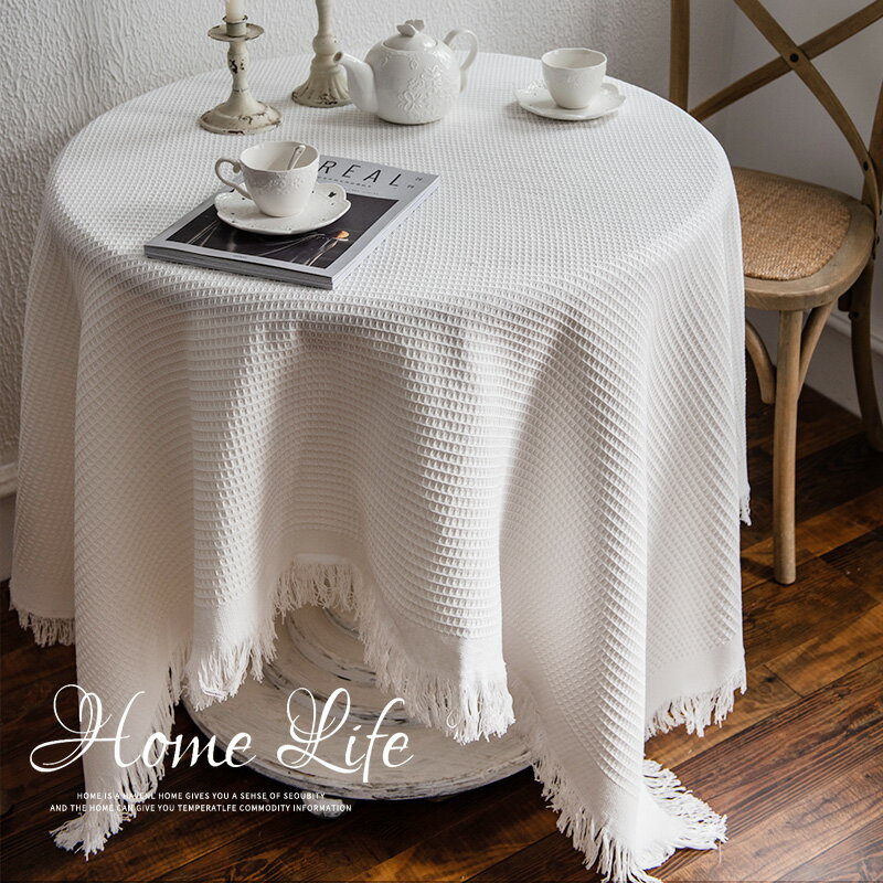 【滿299出貨】棉麻法式桌布沙發巾四季通用ins風日系茶幾布輕奢高級感拍照白色