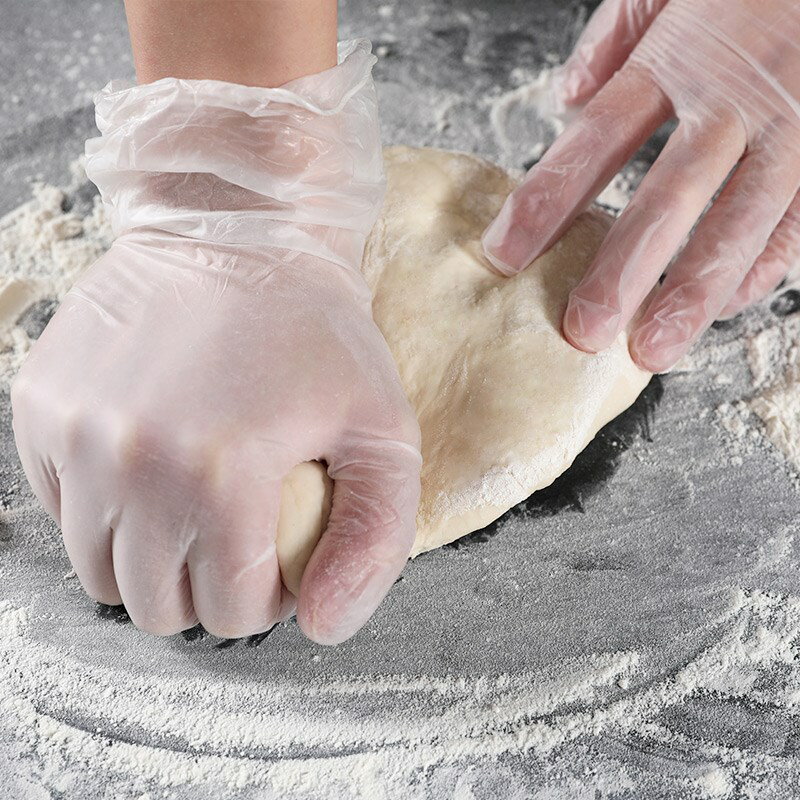 食品級手套烘焙手套一次性pvc廚房揉面加厚雪花酥不粘手套100只