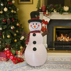 聖誕節裝飾 跨境電商亞馬遜熱銷圣誕裝飾充氣氣模帶著禮帽的雪人用于花園派對 夏洛特居家名品