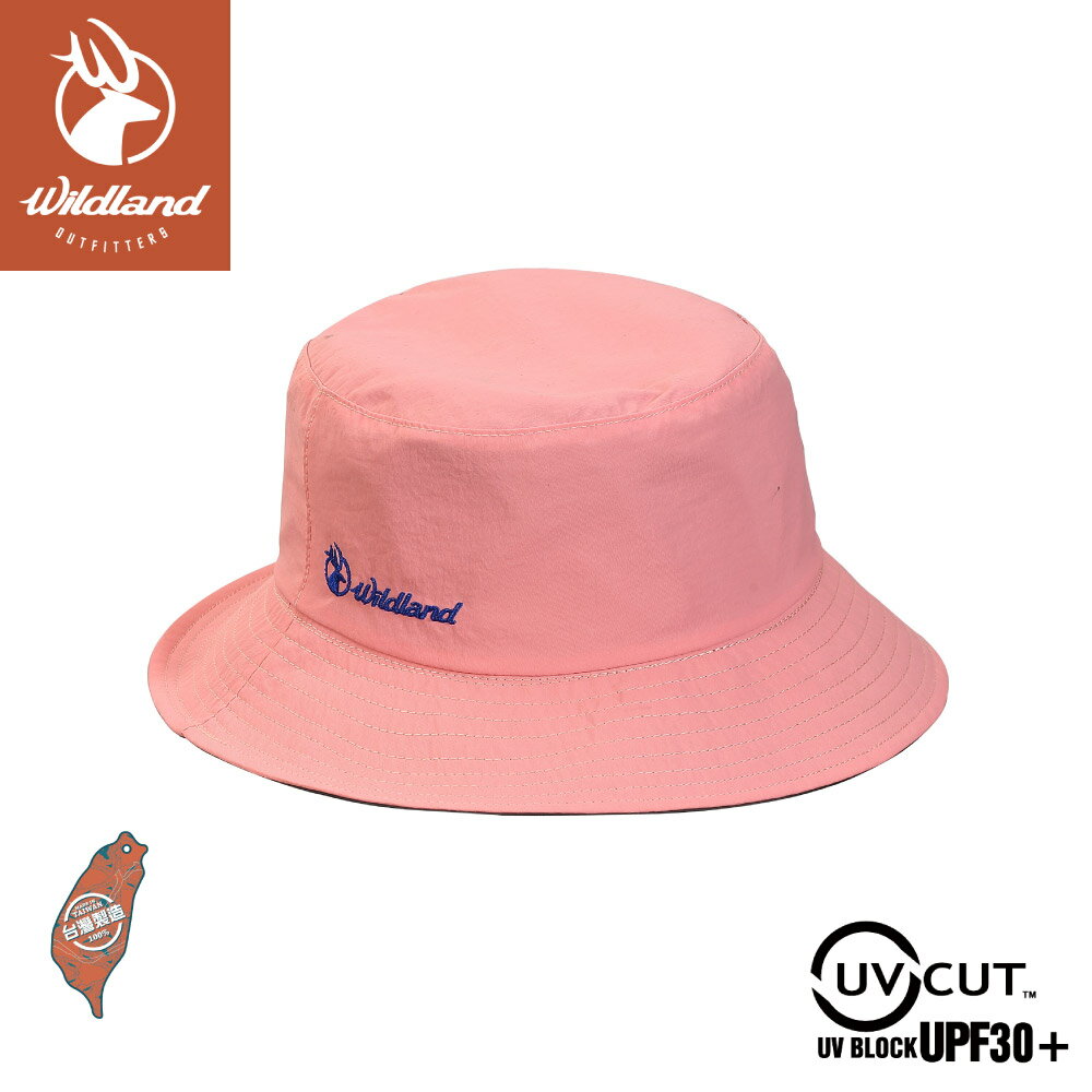 【Wildland 荒野 中性抗UV雙面漁夫帽《摩曼粉》】W1075/防曬帽/休閒帽/漁夫帽