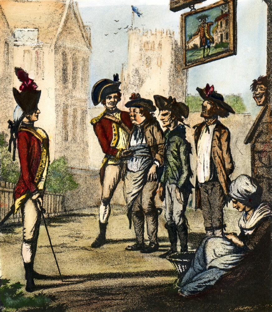 Posterazzi: British Army 1770S Ntwo British Regulars Recruiting In The ...