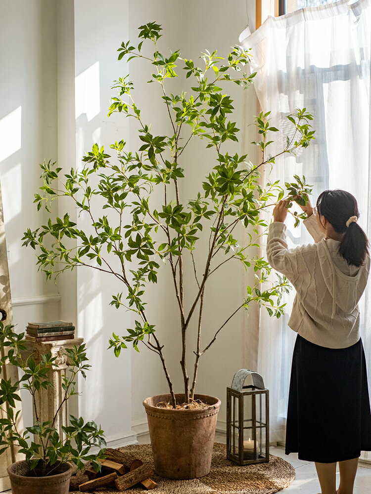 掬涵 大型仿真綠植吊鐘植物馬醉木室內客廳裝飾擺件假樹落地盆栽