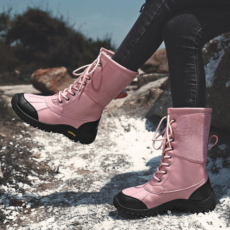 【免運】可開發票 雪靴 鞋子女冬季新款女士戶外雪地靴加絨保暖高幫潮流女鞋棉鞋
