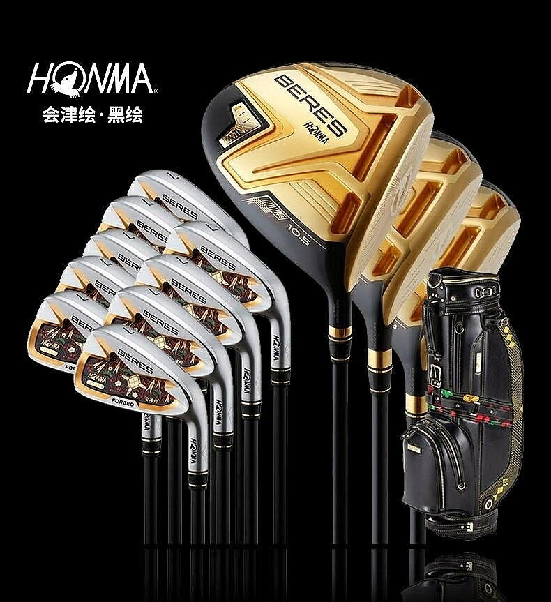 HONMA紅馬男士Beres會津繪4S黑繪四星高端套桿22新款