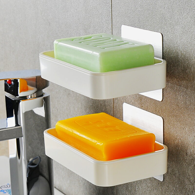 肥皂盒架子瀝水衛生間創意免打孔置物架家用吸盤壁掛式香皂盒帶蓋