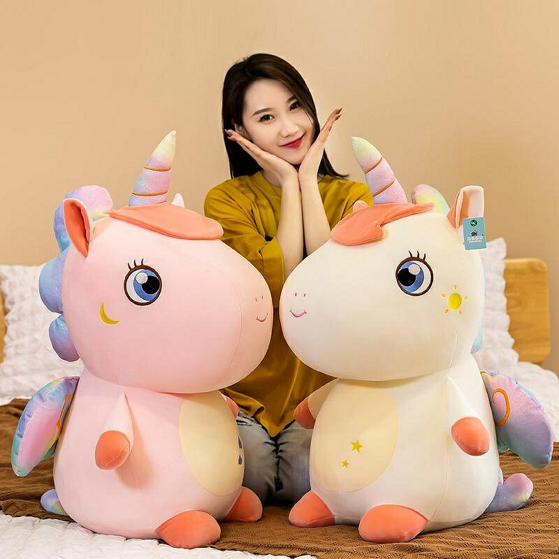 可愛星空獨角獸毛絨玩具公仔床上睡覺抱枕玩偶馬布娃娃生日禮物女 玩偶/生日/情人/聖誕禮物/毛絨娃娃/抱枕娃娃