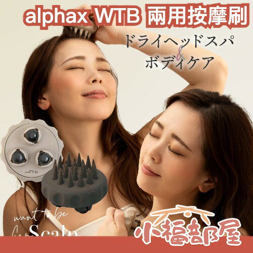 日本 alphax WTB 兩用按摩刷 頭皮按摩刷 滾輪 身體按摩 按摩滾輪 洗髮梳 頭部水療 血液迴圈 磁力球【小福部屋】