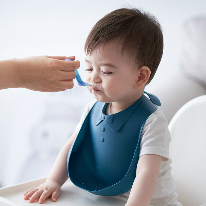 小孩吃飯圍嘴輔食兒童喂飯兜兜嬰兒防水飯兜硅膠口水圍兜寶寶夏季