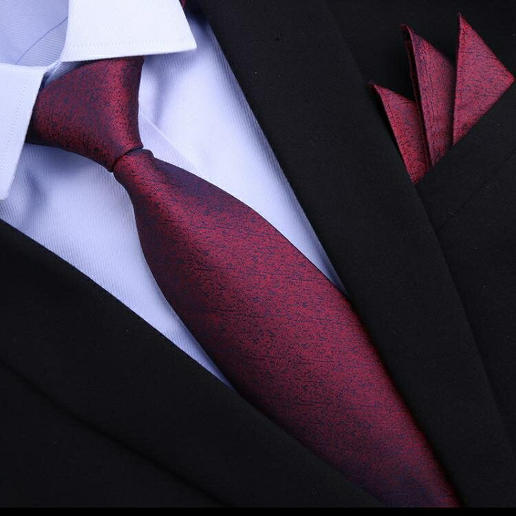【樂天精選】新款桑蠶絲真絲領帶男士正裝商務新郎結婚職業上班酒紅領帶禮盒裝