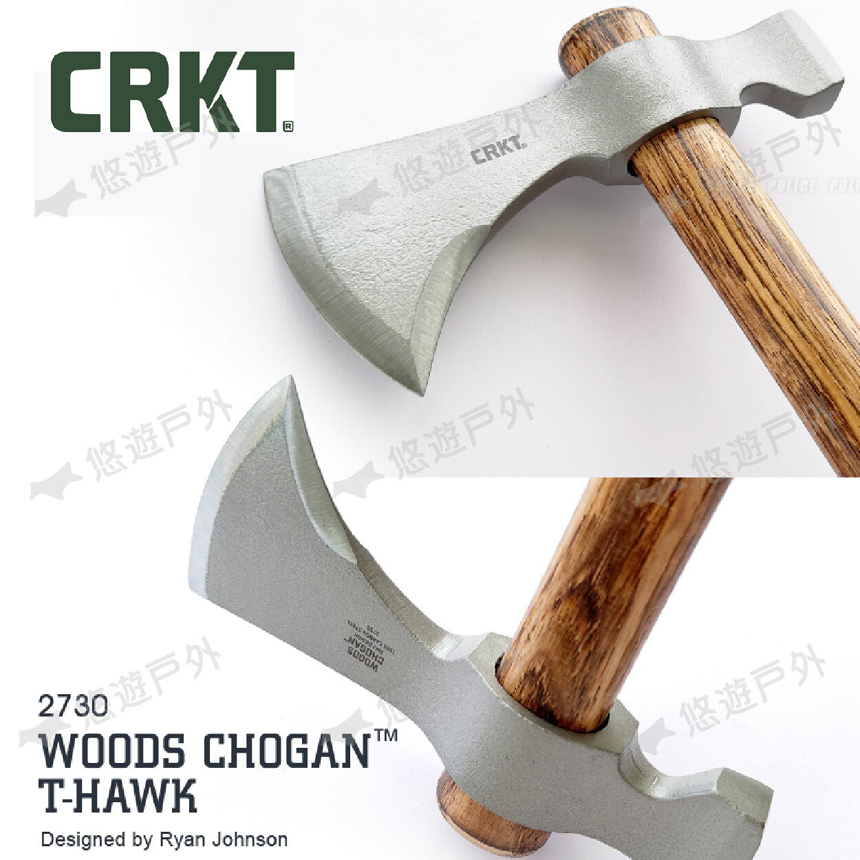 CRKT】Woods Chogan T-Hawk 斧頭手斧劈柴砍材野營斧戰斧露營悠遊戶外 