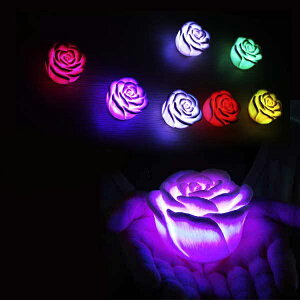 LED七彩玫瑰燈(大) 求婚道具 小夜燈 情境燈 玫瑰花燈 居家裝飾 婚禮佈置 七彩LED燈 贈品禮品