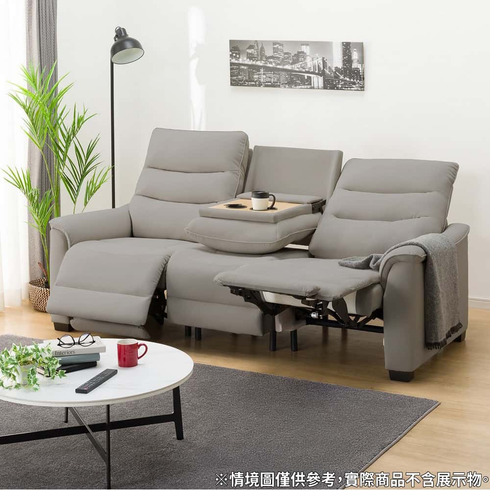 ◎3人用電動可躺式沙發 電動沙發 N-BELIEVA 3 NS合成皮 耐磨合成皮革 GY NITORI宜得利家居 8