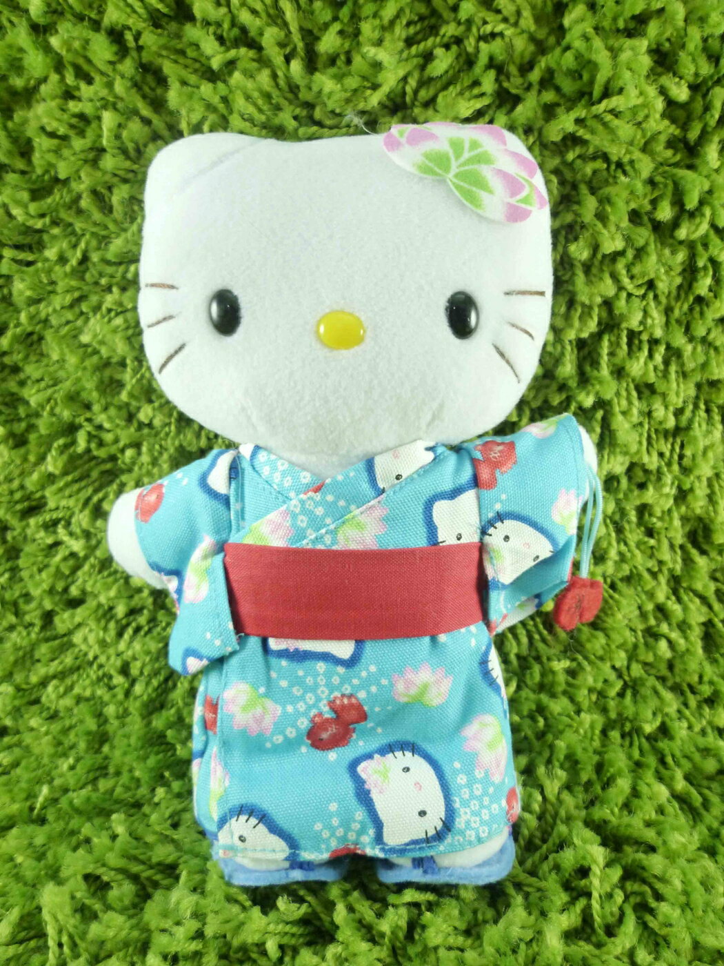 【震撼精品百貨】Hello Kitty 凱蒂貓 KITTY絨毛娃娃-和風服飾-藍色-站姿 震撼日式精品百貨