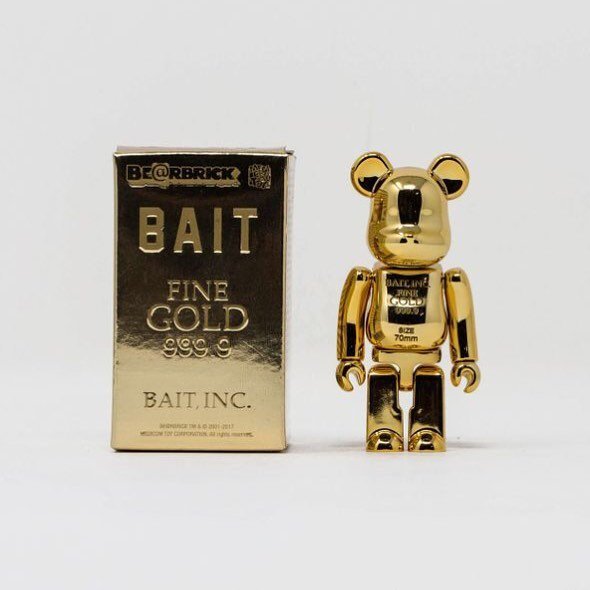 Beetle Be Rbrick Bait X Medicom Gold Bar 100 金色庫柏力克熊 Beetle Plus Rakuten樂天市場