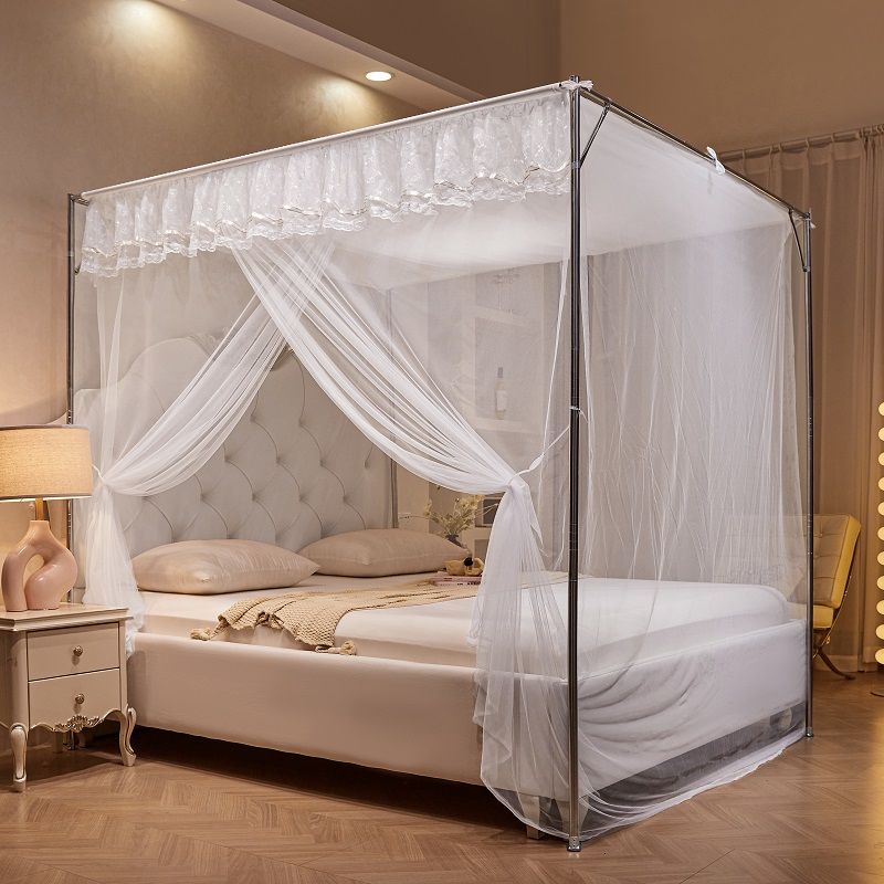 家用單門1.5蚊帳加密雙人蚊帳臥室1.8不銹鋼支架加厚1.2米床