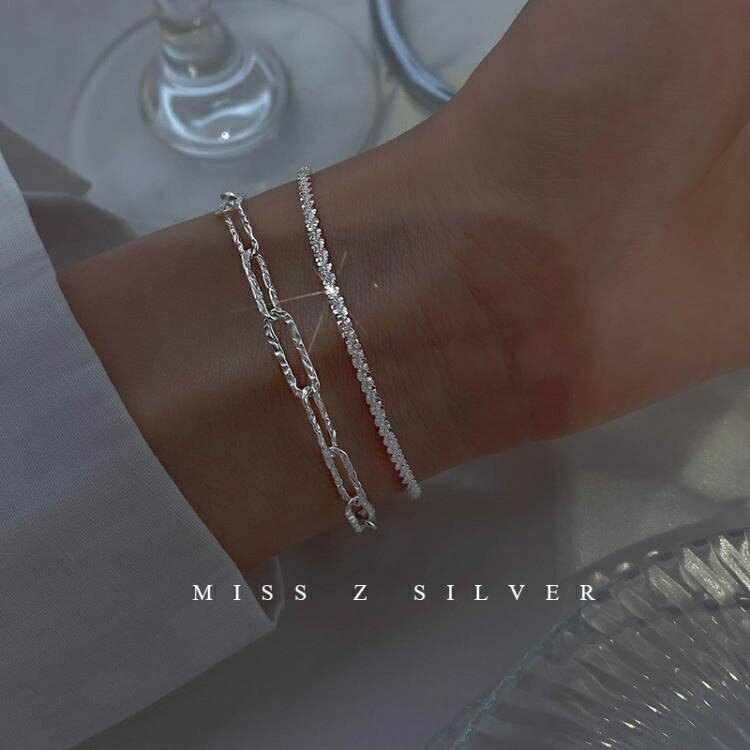 【Z小姐】滿天星手錬ins小眾設計閨蜜手錬女生手錬銀女純銀手飾品 雙11全館免運