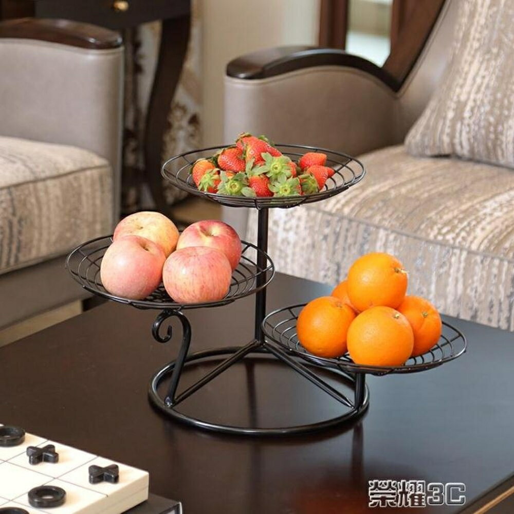 果盤 多層水果盤客廳三層水果盆果盤歐式家用簡約現代創意水果籃 交換禮物全館免運