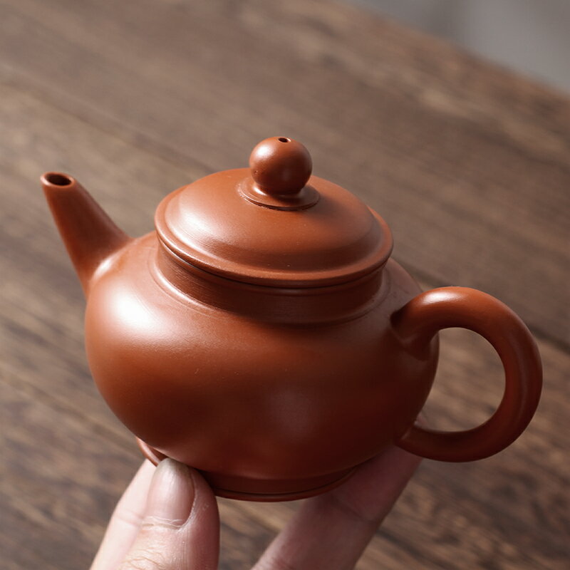 紫砂壺潮州朱泥手拉壺泡茶紫砂壺小容量沖罐泡茶壺茶具小品全手工