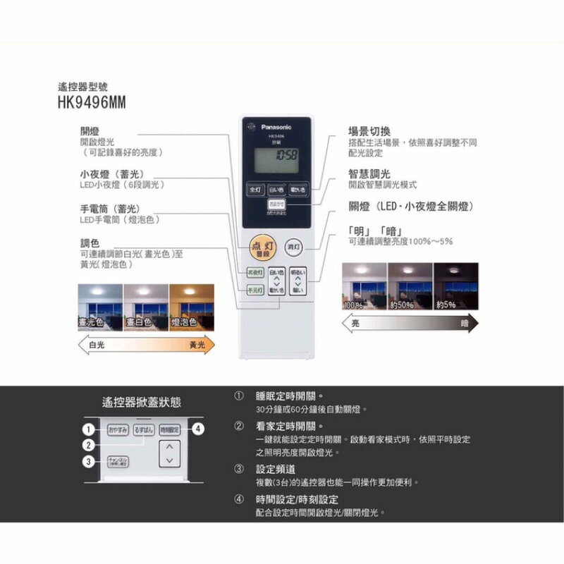 免運 國際牌 LED 32.7W 遙控 吸頂燈 適用 7坪 LGC51101A09 Panasonic (A Light) 5