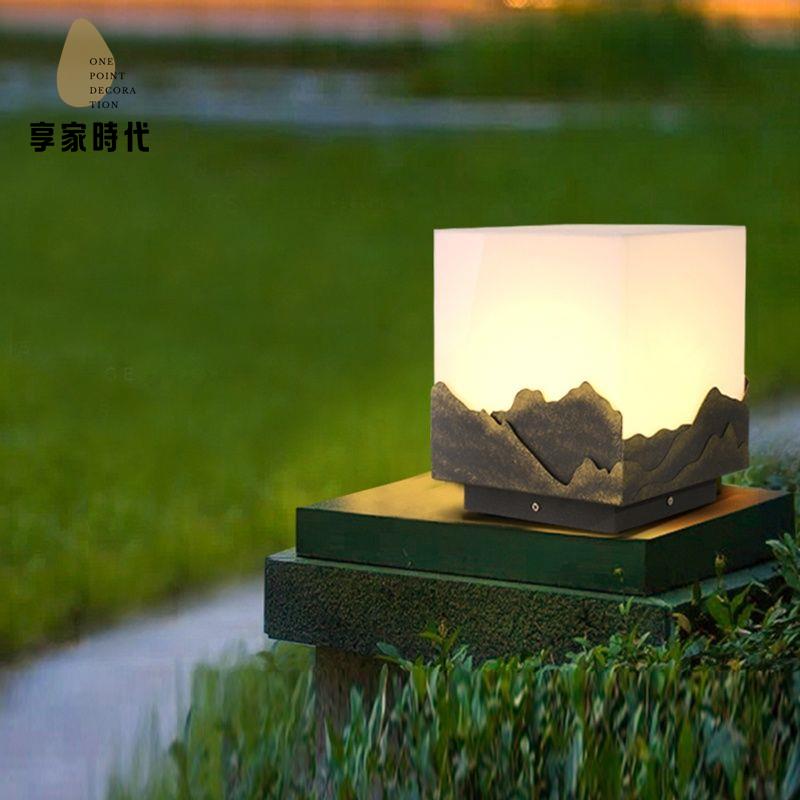 現貨！太陽能燈 柱頭燈 照明燈 夜燈 庭院燈 柱頭燈家用戶外歐式四方新款方形庭院仿古日式風燈民宿手提陽臺 特價出 現貨 開發票【3/8】
