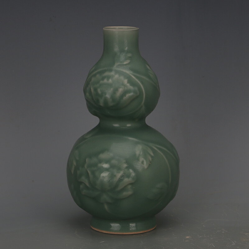 宋代柴窯藍釉葫蘆瓶　陶器　花瓶　飾り壺 AGRIVEAGRO-宋代柴窯藍釉葫蘆瓶 陶器 花瓶 飾り壺