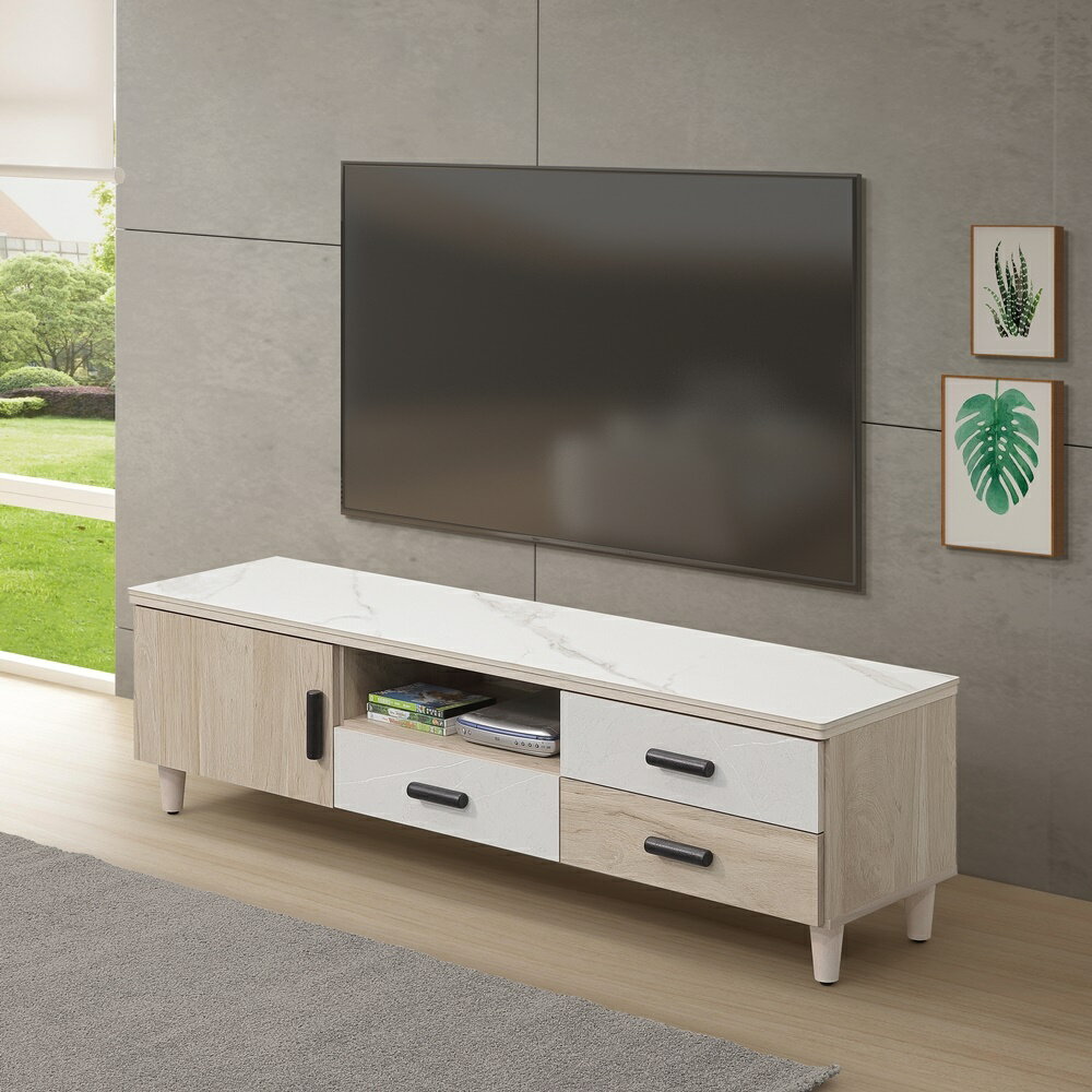 【直人木業】IVY當代日系風161公分陶板電視櫃｜APP結帳再賺4%點數#雙11狂購節 1