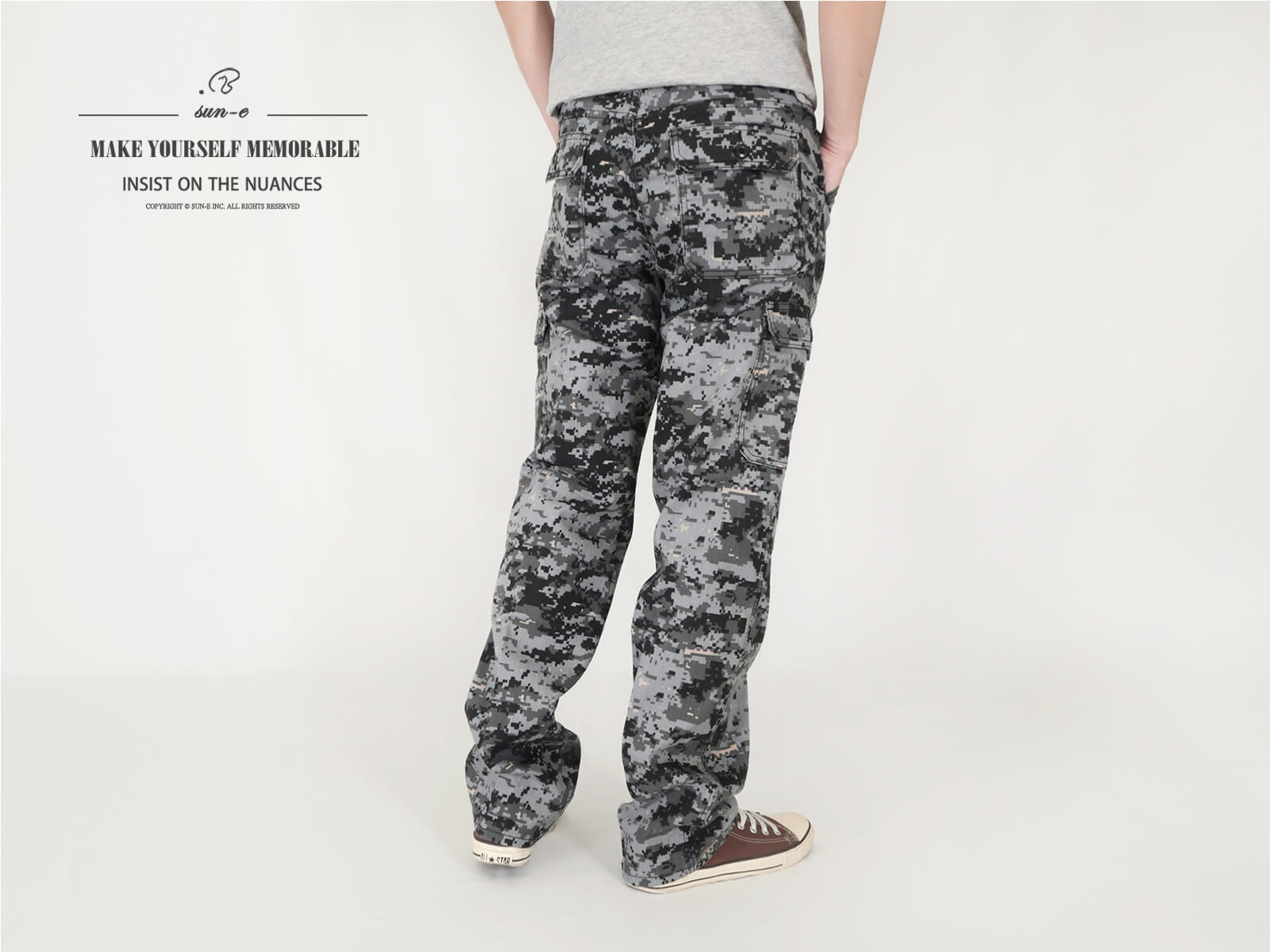 時尚迷彩工作褲 彈性休閒迷彩褲 多口袋中直筒長褲 側貼袋工作長褲 牛仔版型迷彩長褲 口袋褲 工裝褲 CARGO PANTS (337-2026-21)灰色、(337-2027-11)軍綠色 腰圍M L XL 2L 3L 4L 5L(28~41英吋) [實體店面保障] sun-e 8