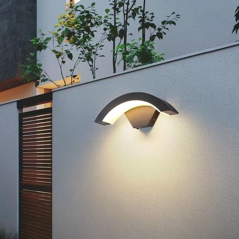 戶外庭院壁燈 led戶外防水壁燈樓道創意草坪庭院花園人體感應壁掛式墻上壁燈