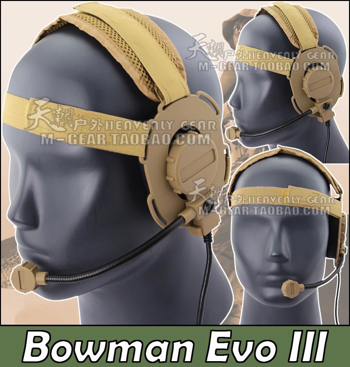 Bowman Evo III左右可調美式3代海豹特種兵單邊對講機戰術耳機泥
