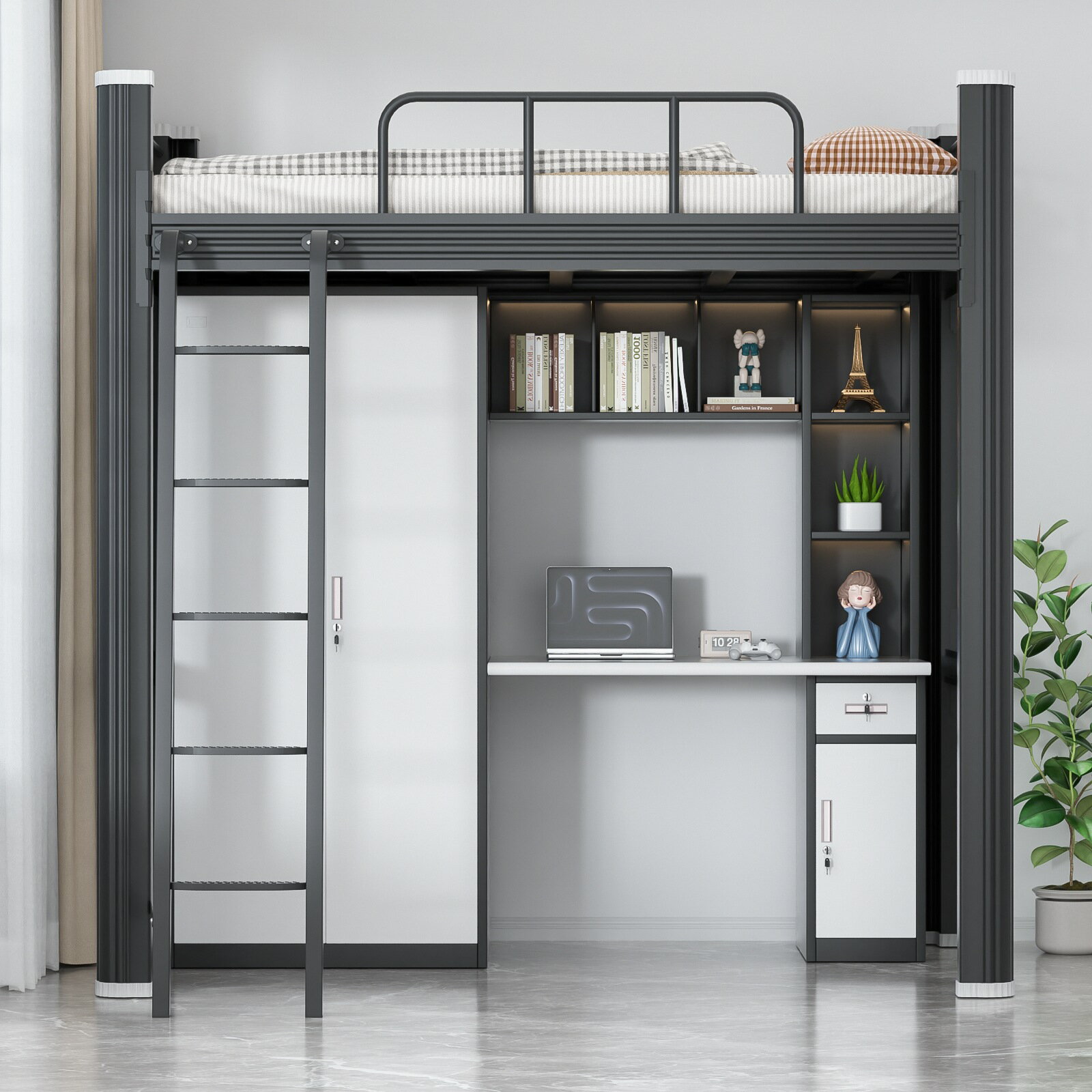 大學生宿舍上床下桌組合床成人家用床公寓鐵藝床小戶型高架高低床