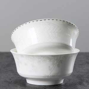 碗家用景德鎮陶瓷碗6英寸飯碗湯碗陶骨瓷中式餐具防燙富貴面碗
