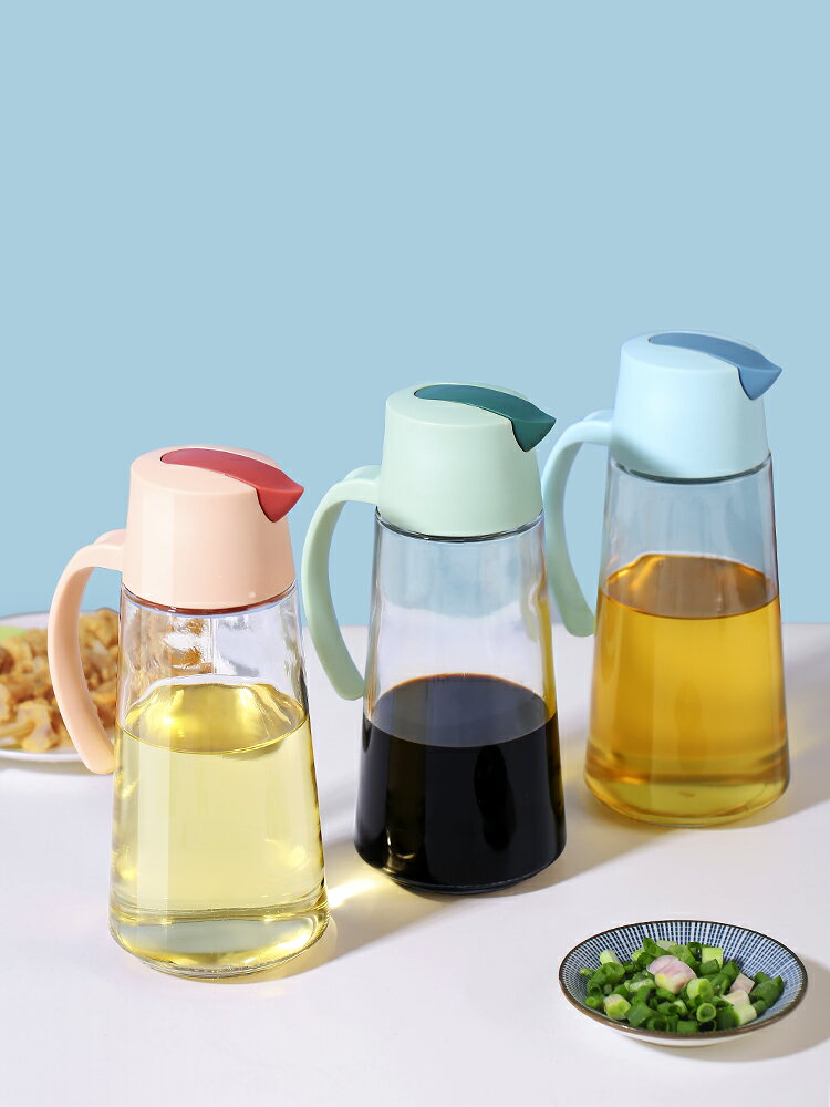 油壺油瓶醬油醋調料瓶家用廚房用防漏裝油的容器套裝加厚玻璃日式