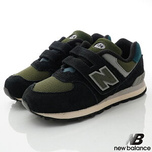 New Balance童鞋經典復古運動鞋系列PV574KBG黑綠(中小童段)