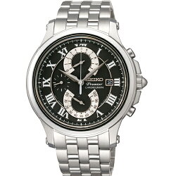 SEIKO Premier紳士品味人動電能腕錶/黑面/SPC067P1(7T85-0AC0D)