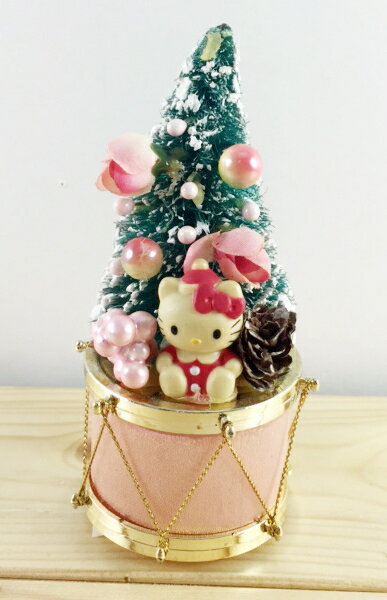 【震撼精品百貨】Hello Kitty 凱蒂貓 聖誕擺飾-KITTY圖案-粉色鼓造型 震撼日式精品百貨