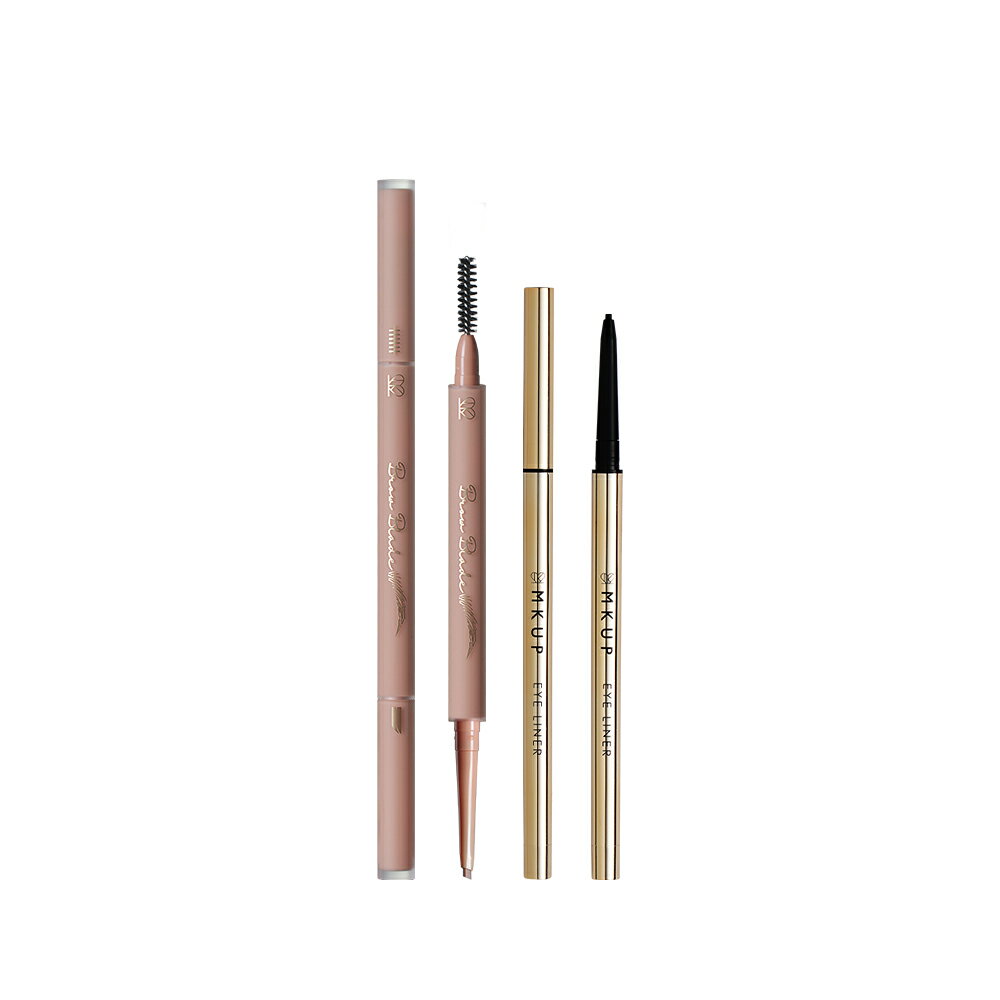 MKUP 美咖 1mm超欠扁眉筆（3色）(效期20260630) + 抗暈勾人眼線膠筆（2色）