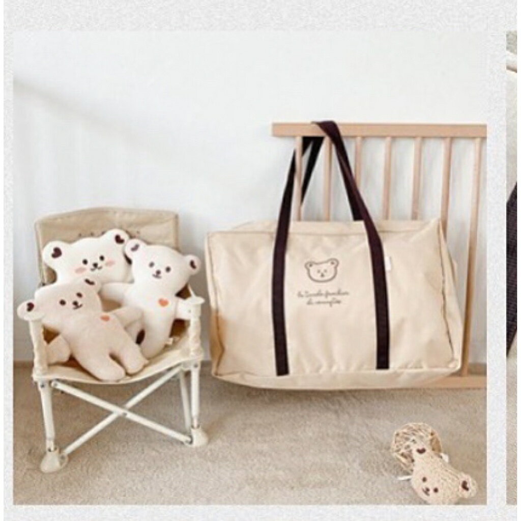 韓國Ins新款小熊棉被收納袋 大容量收納袋 外出收納行李袋 寶寶衣物收納袋 幼稚園棉被收納袋 3