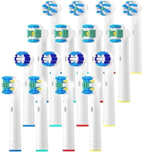 【日本代購】VINFANY 電動牙刷 適用於替換刷頭 OralB 替換刷頭 多動牙刷 基本刷頭 4個×4套=16支