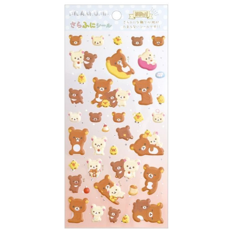 【震撼精品百貨】Rilakkuma San-X 拉拉熊懶懶熊~拉拉熊 鬆弛熊透明箔押貼紙(慵懶款)*80322