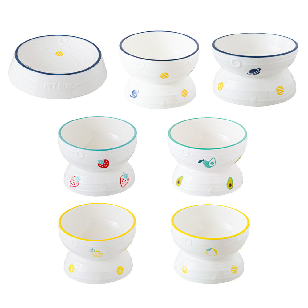 CatFeet 星空陶瓷碗 平面陶瓷碗 淺碗 斜面陶瓷碗 水果斜面陶瓷碗 寵物餐碗『WANG』