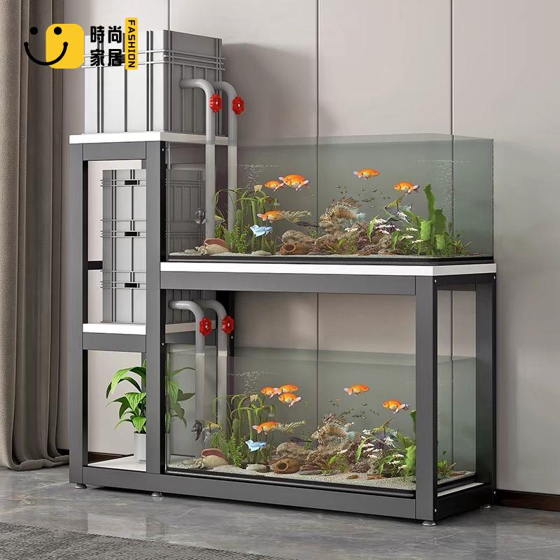 免運 附發票 魚缸架 置物架 落地魚缸置物架 高低魚缸架魚缸底座辦公室魚缸櫃承重架長方形家用多層鐵藝置物架特惠/工廠現貨 售後保障 全館折扣s535
