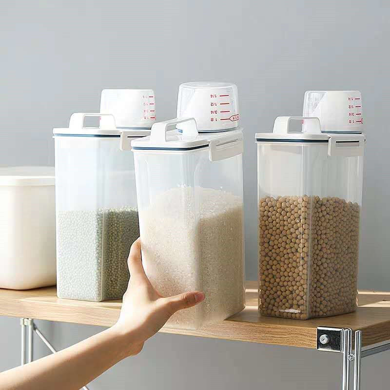 日本雜糧食儲物罐五谷收納盒豆子儲存廚房收納罐糧食密封罐儲米盒