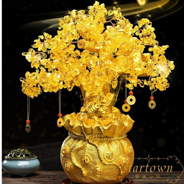 發財樹客廳裝飾酒櫃電視櫃工藝品招財搖錢樹小擺件【繁星小鎮】